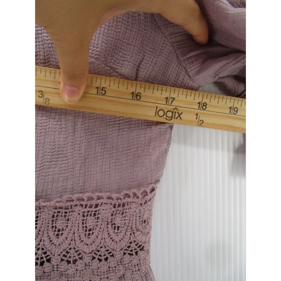 Bluivy Dress Large Fit Flare Ruffle Crochet Boho Pullover NEW - Picture 6 of 13